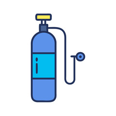 Fototapeta premium Oxygen tank vector illustration on a black background studio