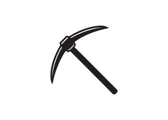 Pickaxe icon silhouette vector illustration isolated on white.