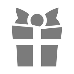 Gift box vector icon. Christmas or birthday present with bow.