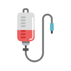 Flat design illustration of IV drip with red fluid