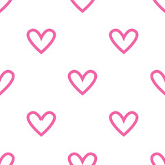 Love hearts seamless romantic pattern. Pink hearts seamless pattern. weding day ornament design. Happy Valentines Day texture.