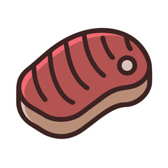 Stylized illustration of a steak on a black background