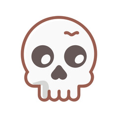 Cartoon skull on black background for themed projects