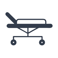 Flat vector graphic illustration of hospital bed or stretcher