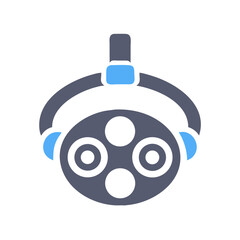 Surgical light isolated on a black background illustration