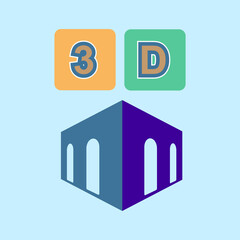 Modern Geometric Design and Typography Icon