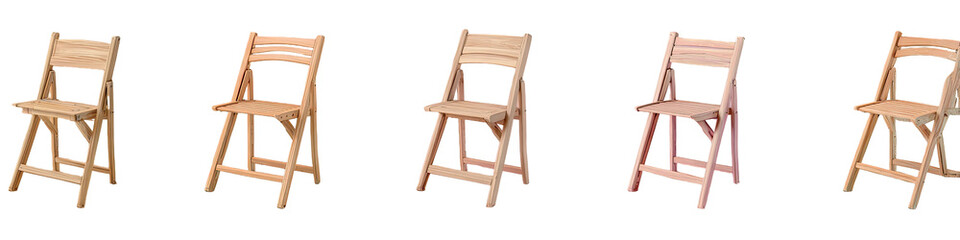 Four light beige wooden child's chairs
