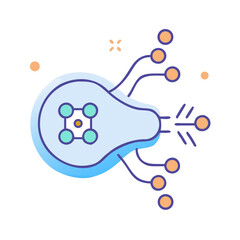 Abstract Lightbulb Network Connection Symbol for Modern Technology Concepts