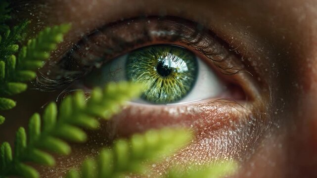 close view of female iris