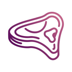 Steak cut illustration in purple gradient on black backdrop