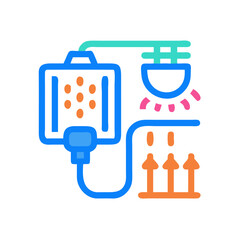 Heating system schematic diagram in vibrant cartoon style