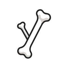 Two cartoon bones crossed, isolated on black background vector