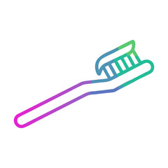 Stylized gradient toothbrush with toothpaste on a black backdrop