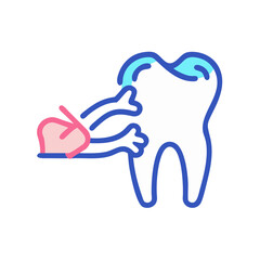 Dental health vector showing extraction or removal tooth illustration