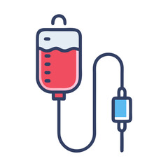 Medical infusion bag illustration against dark background for healthcare