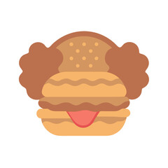 Dog and burger hybrid flat vector graphic illustration