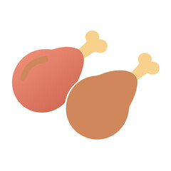 Two cartoon style chicken drumsticks against a black backdrop