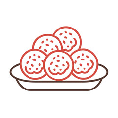 Delicious falafel balls presented on a dish illustration