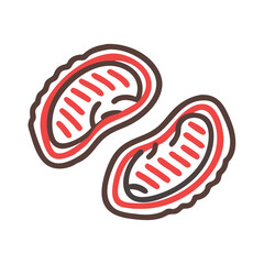 Mitochondria cell structures in minimalist, flat style representation