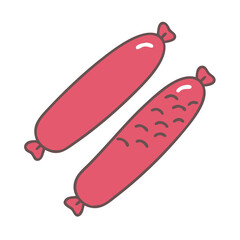 Stylized sausage pair icon on a black background