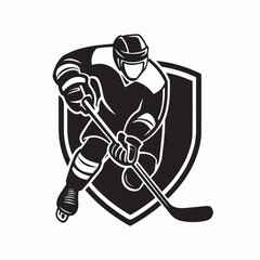 Hockey Player Vector. Hockey player vector art illustration on white background