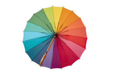 Colorful umbrella, top view