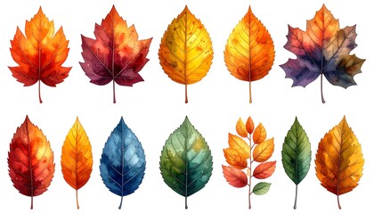 Watercolor Autumn Leaves