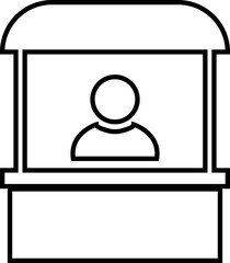 Information Booth Icon , Featuring Help Desk, Customer Service, Tourist Assistance, Support, Guidance, Direction, and Public Info Symbols in Modern Vector Style, for web designs elements template