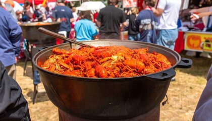 Crawfish boil outdoors