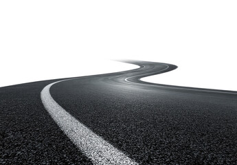 Winding asphalt road disappearing into darkness (1)