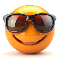 cool orange emoticon wearing sunglasses happy face
