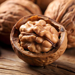 close up of walnut in shell