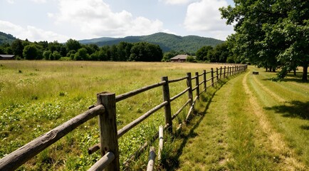 Fototapeta premium wooden fence in the field