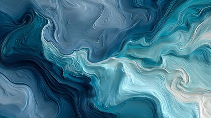 Obraz premium Abstract liquid art with swirling dark blues and teal shades