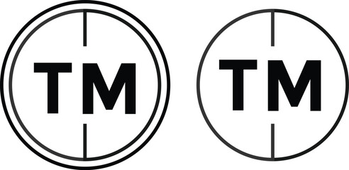 Set of registered trademark icon symbol isolated on transparent background. Copyright icon set collection. transparent png and vector illustration.
