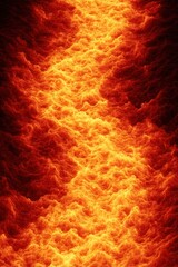 Swirling, textured pattern of intense fiery colors, resembling lava flow, with dark shadows on either side