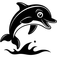 Obraz premium vector illustration of a dolphin