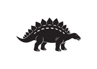 Armored dinosaur Ankylosaurus black silhouette, prehistoric creature vector isolated on white.