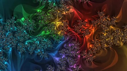 Vibrant fractal pattern glows with ethereal rainbow colors and intricate detail. - Powered by Adobe
