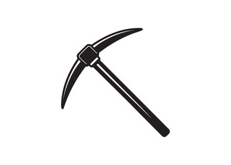 Mining pickaxe silhouette vector tool icon illustration.