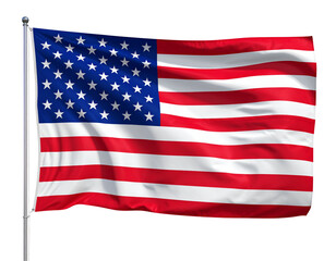 Patriotic US Flag Fluttering in Wind – Front Perspective
