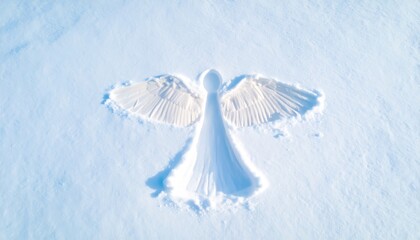 Snow Angel Impression Evokes Winter's Whimsy, Serenity and Imaginative Outdoor Play