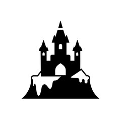 Obraz premium Black silhouette castle icon vector