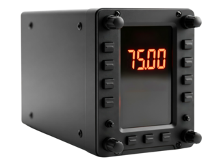 Airplane cockpit avionics equipment on a transparent background