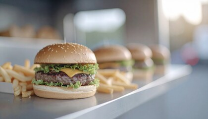 フードカーでハンバーガー