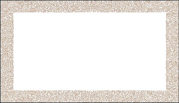 Rectangular frame with tan, intricate border