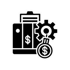 budget management vector monotone icon 