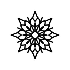 Christmas snowflake black silhouette vector art and illustration