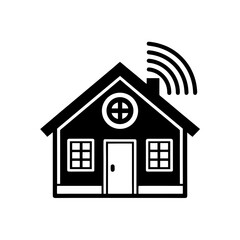 smart home technology vector monotone icon 
