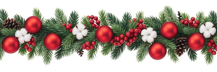 Christmas garland isolated on white background